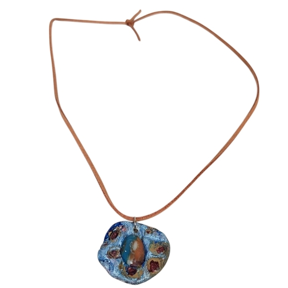 Natural Ocean Jasper Air Dry Clay Necklace - Picture 1 of 2